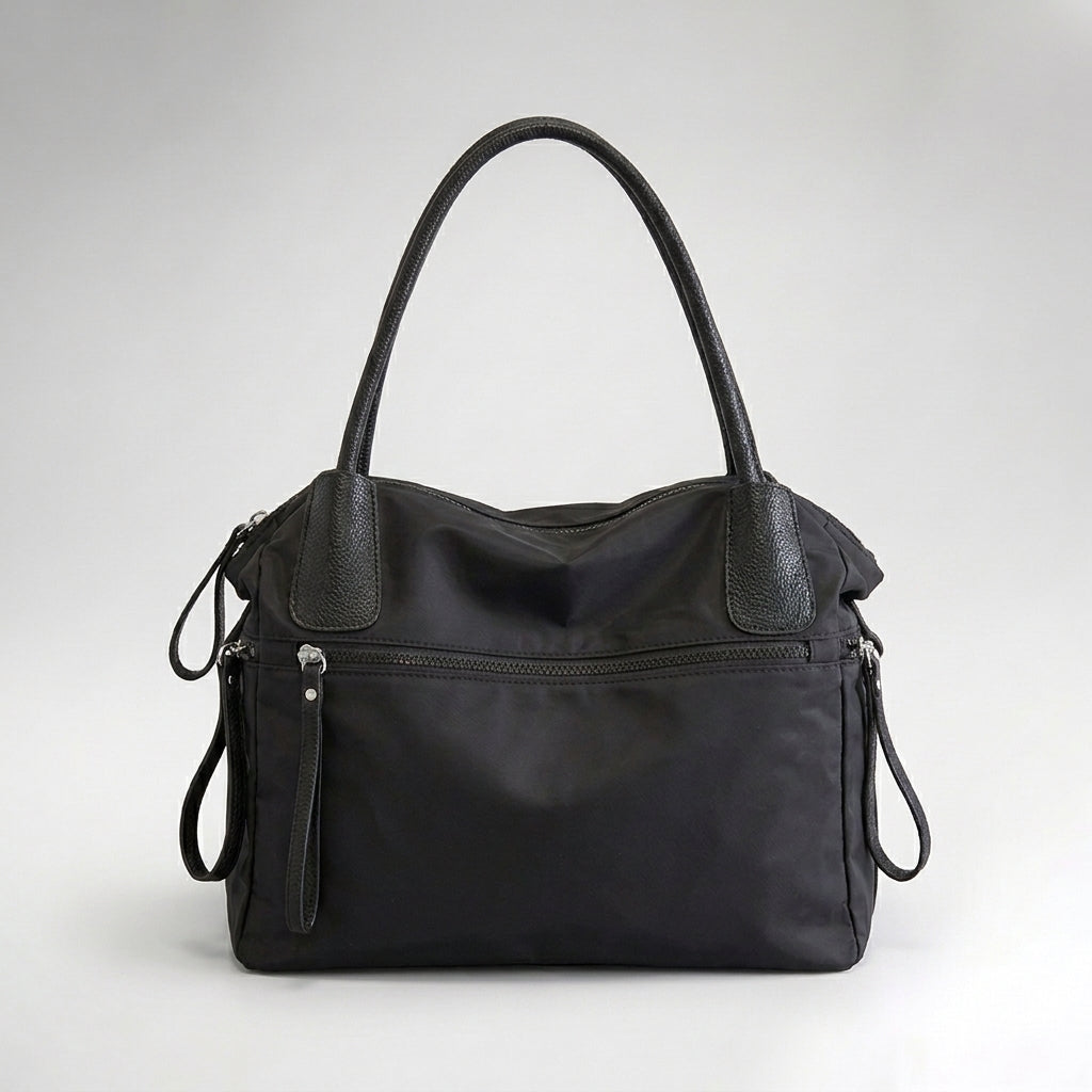 The Weekday Tote in chocolate brown, front view